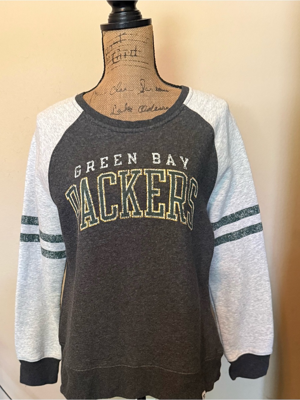 Green Bay Packers ladies Sweatshirt - Charcoal & Heather Gray